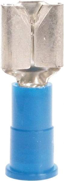 3M - 16 to 14 AWG, Vinyl, Partially Insulated, Female Wire Disconnect - 1/4 Inch Wide Tab, Blue, RoHS 2011/65/EU Compliant - Apex Tool & Supply