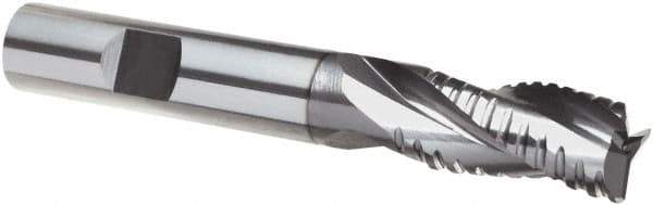 Guhring - 5/16", 13/16" LOC, 5/16" Shank Diam, 2-1/2" OAL, 3 Flute, Solid Carbide Square End Mill - Single End, Uncoated, Spiral Flute, 29/30/31° Helix, Centercutting, Right Hand Cut, Right Hand Flute, Series 4266 - Apex Tool & Supply