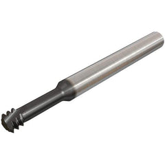 Iscar - #6-32 UNC, 0.1" Cutting Diam, 3 Flute, Solid Carbide Helical Flute Thread Mill - Internal Thread, 0.28" LOC, 2-1/2" OAL, 1/4" Shank Diam - Apex Tool & Supply