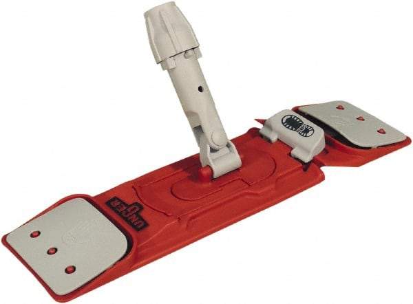 Unger - 15-3/4" Long x 4-1/4" Wide Nylon Plastic Flat Mop Holder - Red & Gray, Socket/Pin - Apex Tool & Supply