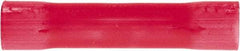 3M - 22 to 18 AWG Compatible, Vinyl Fully Insulated, Crimp-On Butt Splice Terminal - 2 Wire Entries, 1" OAL, Red - Apex Tool & Supply