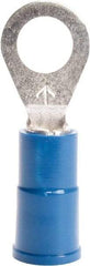 3M - 16-14 AWG Partially Insulated Crimp Connection Circular Ring Terminal - #6 Stud, 0.8" OAL x 1/4" Wide, Copper Contact - Apex Tool & Supply
