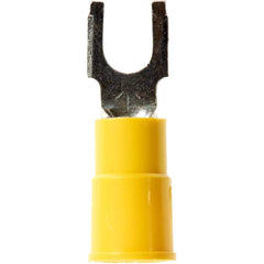 3M - #6 Stud, 12 to 10 AWG Compatible, Partially Insulated, Crimp Connection, Standard Fork Terminal - Apex Tool & Supply