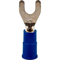 3M - #8 Stud, 16 to 14 AWG Compatible, Partially Insulated, Crimp Connection, Standard Fork Terminal - Apex Tool & Supply