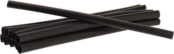 3M - 6" Long, 2:1, Polyolefin Heat Shrink Electrical Tubing - Black - Apex Tool & Supply