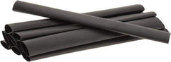 3M - 6" Long, 2:1, Polyolefin Heat Shrink Electrical Tubing - Black - Apex Tool & Supply