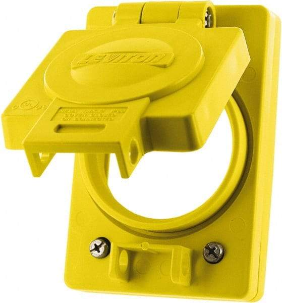 Leviton - 1 Gang, (0) Knockouts, PVC Rectangle Floor Box - Apex Tool & Supply