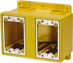 Leviton - 2 Gang, (4) 1" Knockouts, PVC Rectangle Outlet Box - 177.8mm Overall Height x 7" Overall Width x 3-1/2" Overall Depth - Apex Tool & Supply