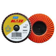 2″ Blaze Plastic Flat Mini Flap Disc TR (Type III) Type 27 36 Grit R980P Premium Ceramic Alumina - Apex Tool & Supply