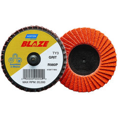 2″ Blaze Plastic Flat Mini Flap Disc TR (Type III) Type 27 60 Grit R980P Premium Ceramic Alumina - Apex Tool & Supply