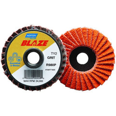 2″ Blaze Plastic Flat Mini Flap Disc TS (Type II) Type 27 60 Grit R980P Premium Ceramic Alumina - Apex Tool & Supply