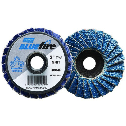 2″ BlueFire Plastic Flat Mini Flap Disc TS (Type II) Type 27 P80 Grit R884P1 Zirconia Alumina - Apex Tool & Supply