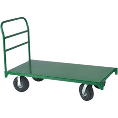 Wesco Industrial Products - 4,000 Lb Capacity Steel Platform Truck - Steel Deck, 24" OAW, 48" Platform Length x 2-1/2" Platform Height - Apex Tool & Supply