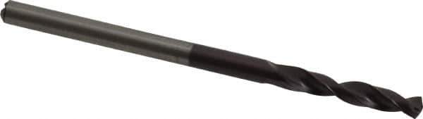Accupro - 4mm 140° Solid Carbide Jobber Drill - AlTiN Finish, Right Hand Cut, Spiral Flute, Straight Shank, 72mm OAL, Standard Point - Apex Tool & Supply