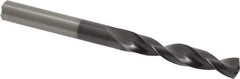 Accupro - 8mm 140° Solid Carbide Jobber Drill - AlTiN Finish, Right Hand Cut, Spiral Flute, Straight Shank, 96mm OAL, Standard Point - Apex Tool & Supply