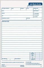 TOPS - 50 Sheet, 5-1/2 x 8-1/2", Work Order Pad - White - Apex Tool & Supply
