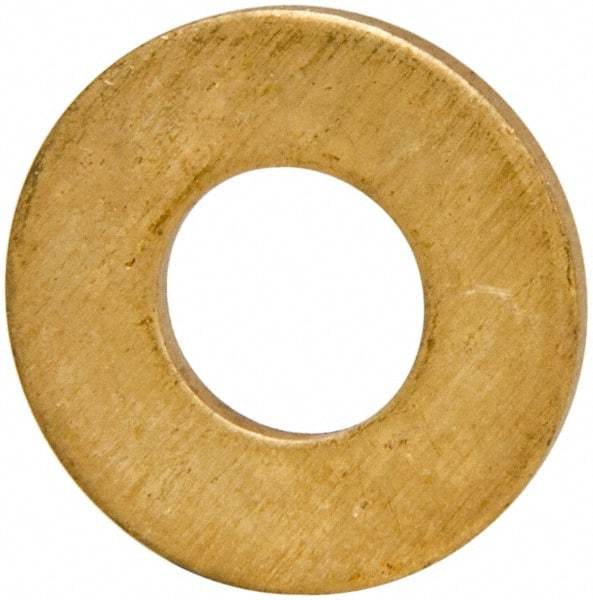 Value Collection - 1/4" Screw, Brass Standard Flat Washer - 0.26" ID x 0.562" OD, 0.04" Thick, Plain Finish - Apex Tool & Supply