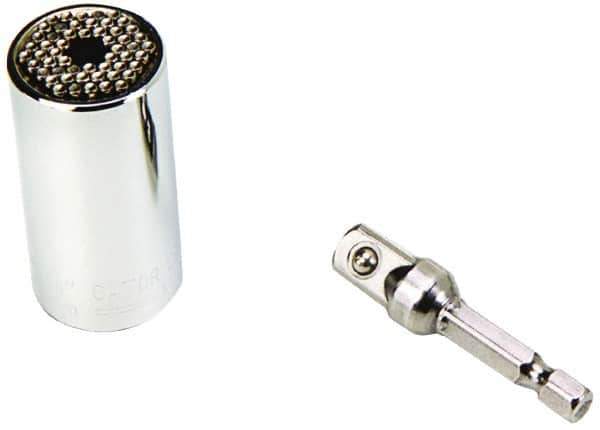 Gator Grip - 3/8" Drive, 1/4" Socket, Self Adusting Socket - 6 Points, 2" OAL - Apex Tool & Supply