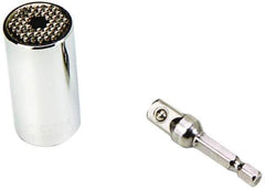 Gator Grip - 3/8" Drive, 1/4" Socket, Self Adusting Socket - 6 Points, 2" OAL - Apex Tool & Supply