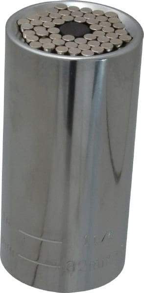 Gator Grip - 1/2" Drive, 7/16" Socket, Self Adusting Socket - 6 Points, 3-1/2" OAL - Apex Tool & Supply