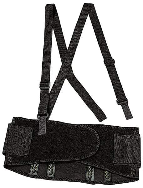 Ergodyne - Size 2XL, Spandex Belt with Adjustable Shoulder Straps - 42 to 46" Waist, Detachable Strap, Black - Apex Tool & Supply