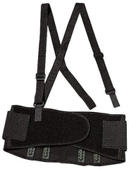 Ergodyne - Size 2XL, Spandex Belt with Adjustable Shoulder Straps - 42 to 46" Waist, Detachable Strap, Black - Apex Tool & Supply