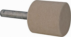 Made in USA - 1" Diam 1/4" Shank Diam Hard Density Cylinder Shaped Mounted Bob - Apex Tool & Supply