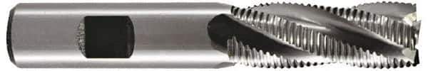 Hertel - 2" Diam, Fine Pitch, 3" LOC, 8 Flute Cobalt Roughing Square End Mill - Uncoated, 6-3/4" OAL, 2" Shank Diam, Single End, Centercutting, 30° Helix - Apex Tool & Supply