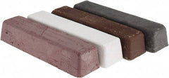 Made in USA - 1/4 Lb Emery, Rouge & Tripoli Compound - Grade C, Black, Brown, Red & White, Use on Aluminum, Carbon, Chrome, Copper, Gold, Iron, Nickel, Pewter, Plastic, Platinum, Rubber, Silver, Stainless Steel, Steel, Sterling, White Metals, Wood & Zinc - Apex Tool & Supply