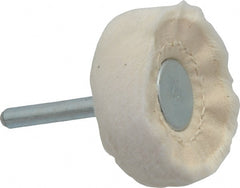 Made in USA - 2" Diam x 3/4" Thick, Loose Sewn Mounted Buffing Wheel - Apex Tool & Supply