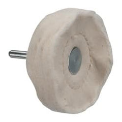 Made in USA - 3" Diam x 3/4" Thick, Loose Sewn Mounted Buffing Wheel - Apex Tool & Supply