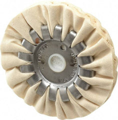 Made in USA - 4" Diam x 1/2" Thick Unmounted Buffing Wheel - 14 Ply, Bias Cut, 1/2" Arbor Hole - Apex Tool & Supply