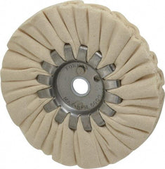 Made in USA - 5" Diam x 1/2" Thick Unmounted Buffing Wheel - 14 Ply, Bias Cut, 1/2" Arbor Hole - Apex Tool & Supply