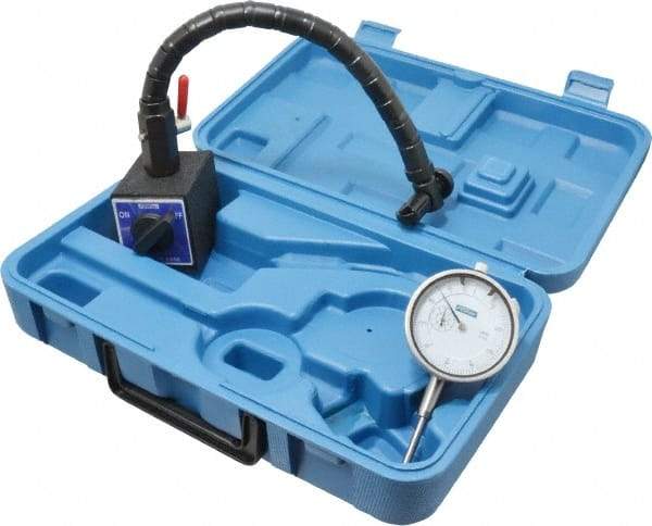 Fowler - 2-39/64" Long x 2" Wide x 2-3/16" High Magnetic Indicator Base - 85 Lb Magnetic Pull, Flexible Arm - Apex Tool & Supply
