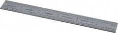 Fowler - 6" Long, 1/64, 1/32, 1/16, 1/8" Graduation, Rigid Steel Rule - 4R Graduation Style, Silver - Apex Tool & Supply