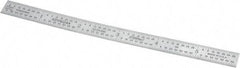 Fowler - 6" Long, 1/100, 1/64, 1/32, 1/10" Graduation, Flexible Steel Rule - 5R Graduation Style, Silver - Apex Tool & Supply