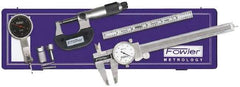 Fowler - 7 Piece, Machinist Caliper and Micrometer Tool Kit - Includes Indicator - Apex Tool & Supply
