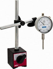 Fowler - 0.001" Graduation, 0-100 Dial Reading, Indicator & Base Kit - 1" Base Length x 1-7/8" Base Width x 2-3/8" Base Height - Apex Tool & Supply