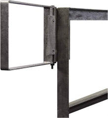 PRO-SAFE - Carbon Steel Self Closing Rail Safety Gate - Fits 22 to 24-1/2" Clear Opening, 1-1/2" Wide x 12" Door Height, Gray - Apex Tool & Supply