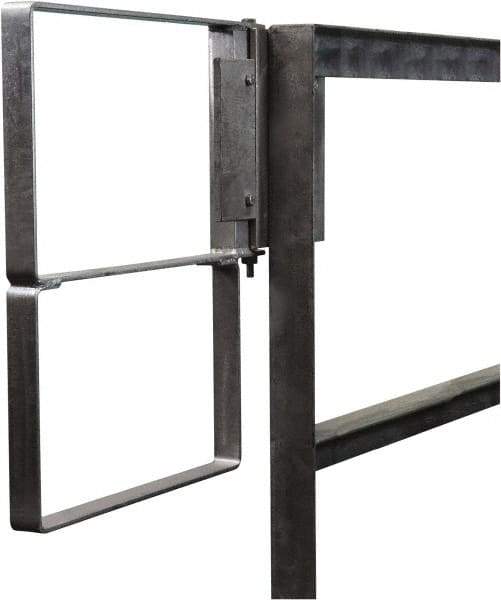 PRO-SAFE - Carbon Steel Self Closing Rail Safety Gate - Fits 31 to 33-1/2" Clear Opening, 1-1/2" Wide x 22" Door Height, Gray - Apex Tool & Supply