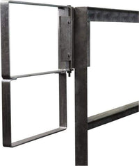 PRO-SAFE - Carbon Steel Self Closing Rail Safety Gate - Fits 34 to 36-1/2" Clear Opening, 1-1/2" Wide x 22" Door Height, Gray - Apex Tool & Supply