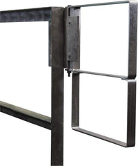 PRO-SAFE - Carbon Steel Self Closing Rail Safety Gate - Fits 34 to 36-1/2" Clear Opening, 1-1/2" Wide x 22" Door Height, Gray - Apex Tool & Supply
