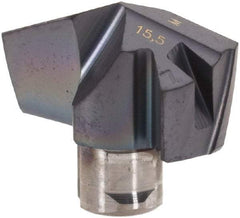 Iscar - Series ICM, 15.49mm Diam Grade IC907 140° Replaceable Drill Tip - Carbide, TiAlN/TiN Finish, 15 Seat Size - Apex Tool & Supply