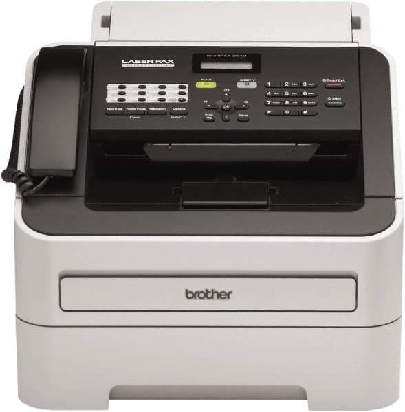 Brother - Silver Fax Machine - Use with Paper - Apex Tool & Supply