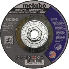 Metabo - Depressed-Center Wheels Wheel Diameter (Inch): 4 Wheel Thickness (Decimal Inch): 0.0400 - Apex Tool & Supply
