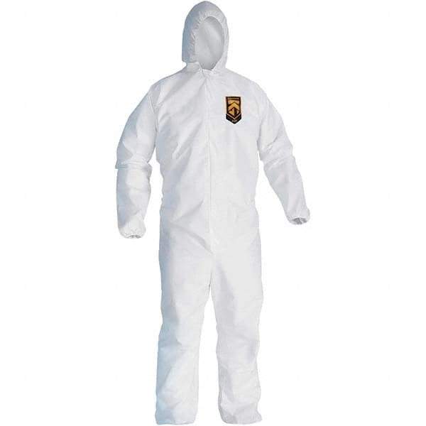 KleenGuard - Size XL Polypropylene General Purpose Coveralls - White, Zipper Closure, Elastic Cuffs, Elastic Ankles, Serged Seams - Apex Tool & Supply