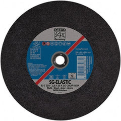 PFERD - 14" Aluminum Oxide Cutoff Wheel - 3/32" Thick, 1" Arbor, Use with Stationary Tools - Apex Tool & Supply