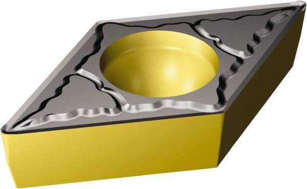 Sandvik Coromant - DPMT32.51 KM Grade 3225 Carbide Turning Insert - TiCN/AI2O3/TiN Finish, 55° Diamond, 3/8" Inscr Circle, 5/32" Thick, 1/64" Corner Radius - Apex Tool & Supply