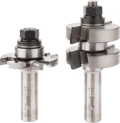 Freud - 1/4" Cut Diam, 1.3438" Length of Cut, 0 Flute Tongue & Groove Edge Profile Router Bit - Carbide-Tipped, 1/2" Shank Diam, 3-1/4" OAL, Proprietary Coating - Apex Tool & Supply