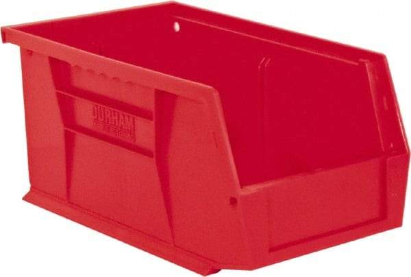 Durham - 11-3/8" Deep, Red Plastic Hang and Stack Bins - 5" High x 5-1/2" Wide x 11-3/8" Long - Apex Tool & Supply